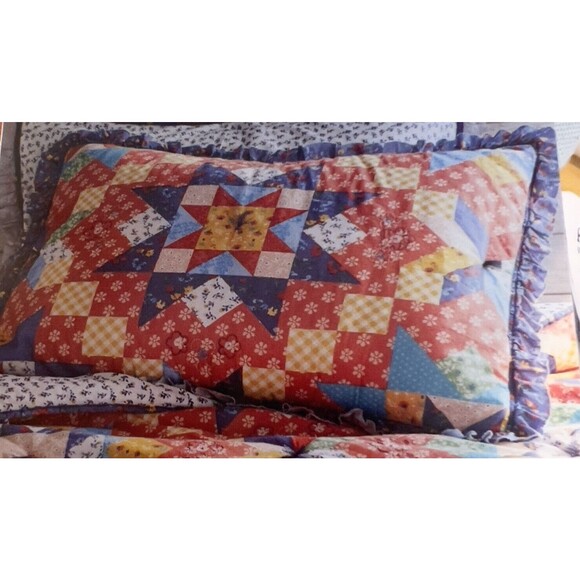 The Pioneer‎ Woman Starlight Patchwork 2 Standard Pillow Shams Embroidered NEW - Picture 5 of 7